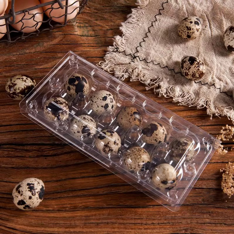 1000pcs Eco Friendly 30 Holes Clear Rectangle Quail Egg Packaging Container Plastic Quail Egg Tray