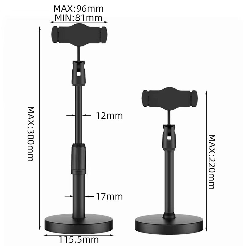 100pcs Adjustable Desk Household Phone Stander Take Photo Live Elastic Height Selfie Stick Portable Tripod Desktop Clamp Holder