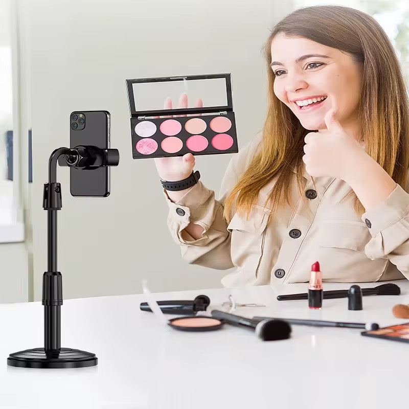 100pcs Adjustable Desk Household Phone Stander Take Photo Live Elastic Height Selfie Stick Portable Tripod Desktop Clamp Holder
