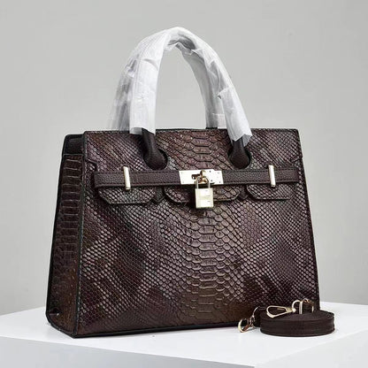 30pcs Wholesale Women's Large Capacity Handbag Fashionable Versatile Shoulder Bag Stone Pattern PVC Polyester Lining