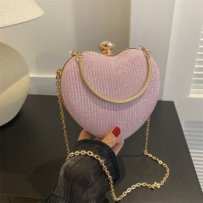 Wholesale Heart-Shaped Glitter Clutch
