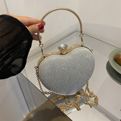 Wholesale Heart-Shaped Glitter Clutch