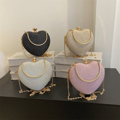 Wholesale Heart-Shaped Glitter Clutch
